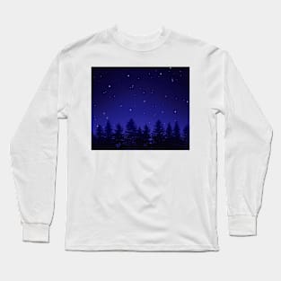 Night sky forest Long Sleeve T-Shirt